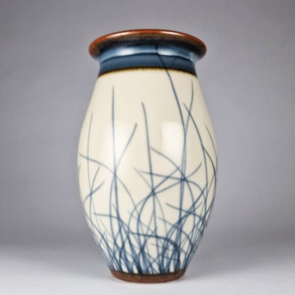 Sam Scott Studio Pottery Vase Porcelain Brushwork Wheel Thrown PNW Artist Signed - Picture 7 of 7